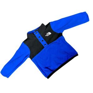 The North Face 1/4 Button Black and Blue Fleece Pullover - Infant 6-12M